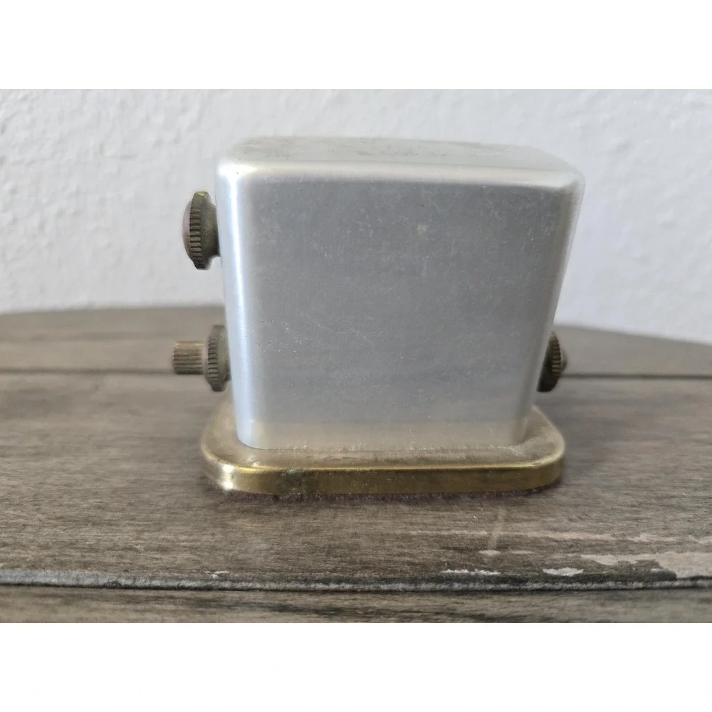 Vintage Park Sherman ART DECO MCM Small Aluminum & Brass Perpetual Desk Calendar